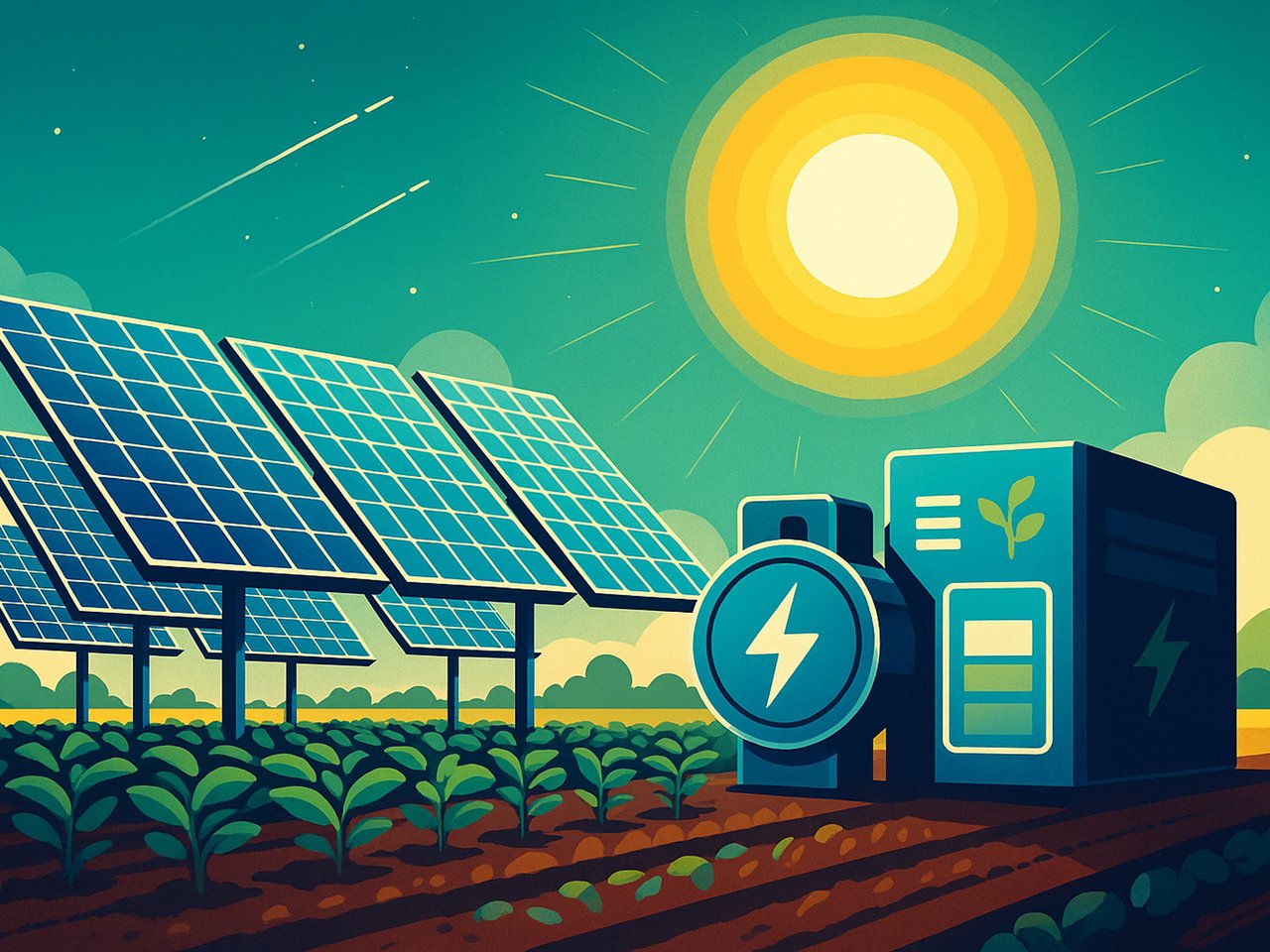Graphic representation of photovoltaic panels class=