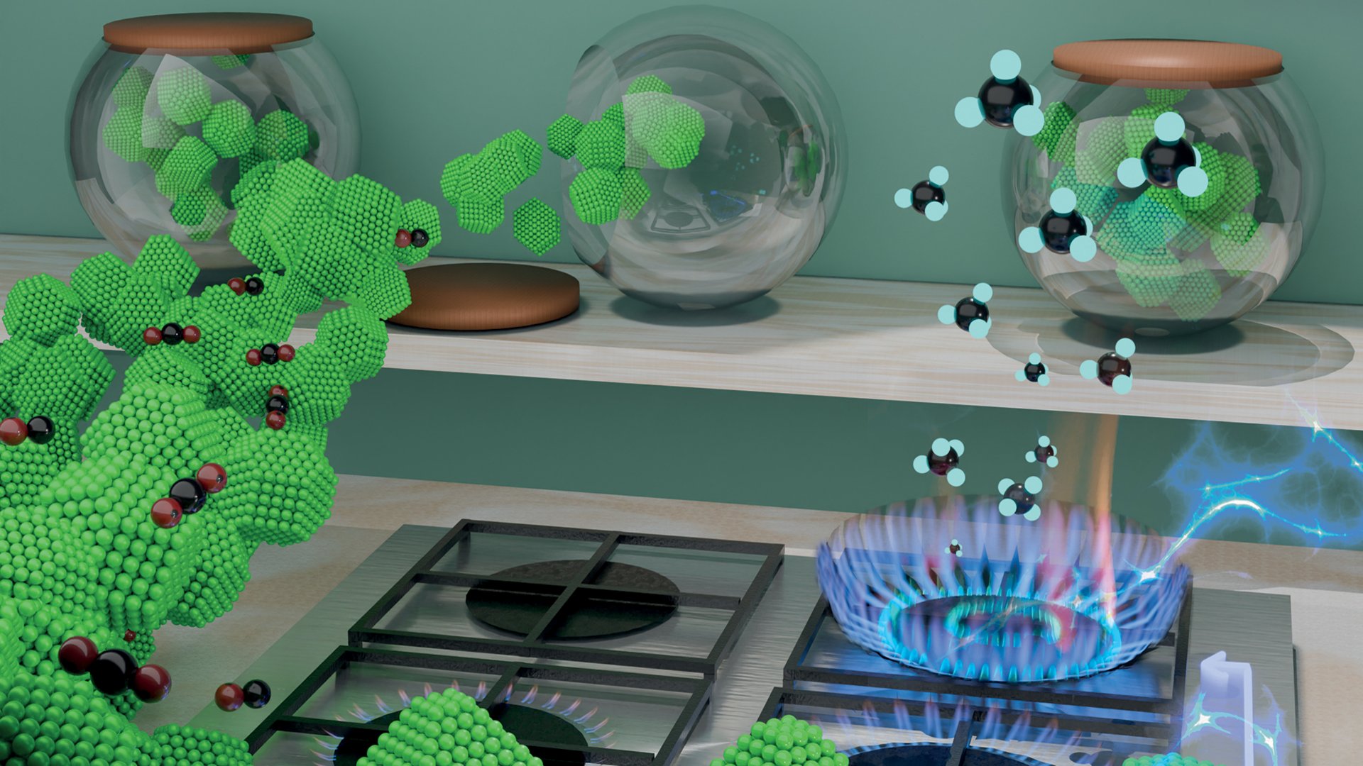 Rappresentazione di come anche piccole variazioni di forma a una data dimensione determinano cambiamenti significativi nell'attività di metanazione della CO2